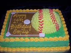 Softball Birthday Cake Ideas Softball Birthday Cake Ideas