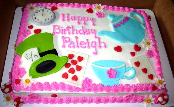 Alice in Wonderland Birthday Sheet Cake Alice in Wonderland Birthday Sheet Cake