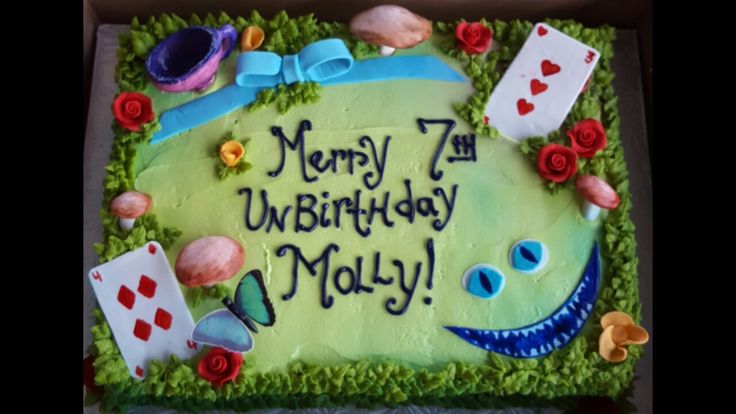 Alice in Wonderland Birthday Sheet Cake Alice in Wonderland Birthday Sheet Cake