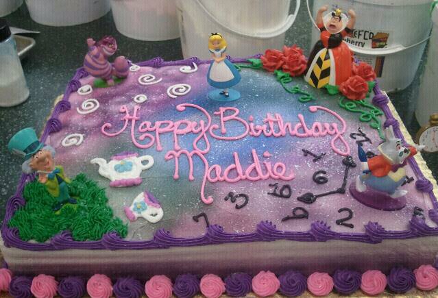 8 Photos of Alice In Wonderland Sheet Cakes Ideas