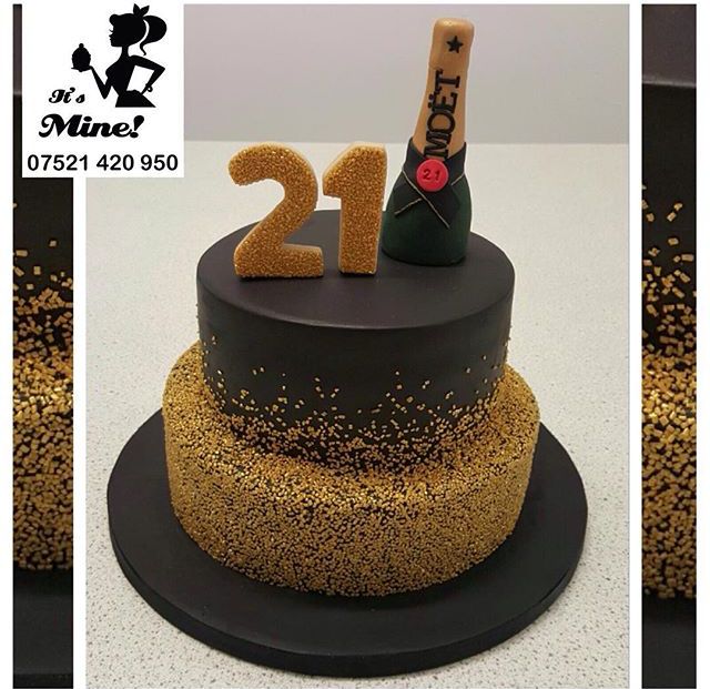 Black and Gold Birthday Cake Black and Gold Birthday Cake