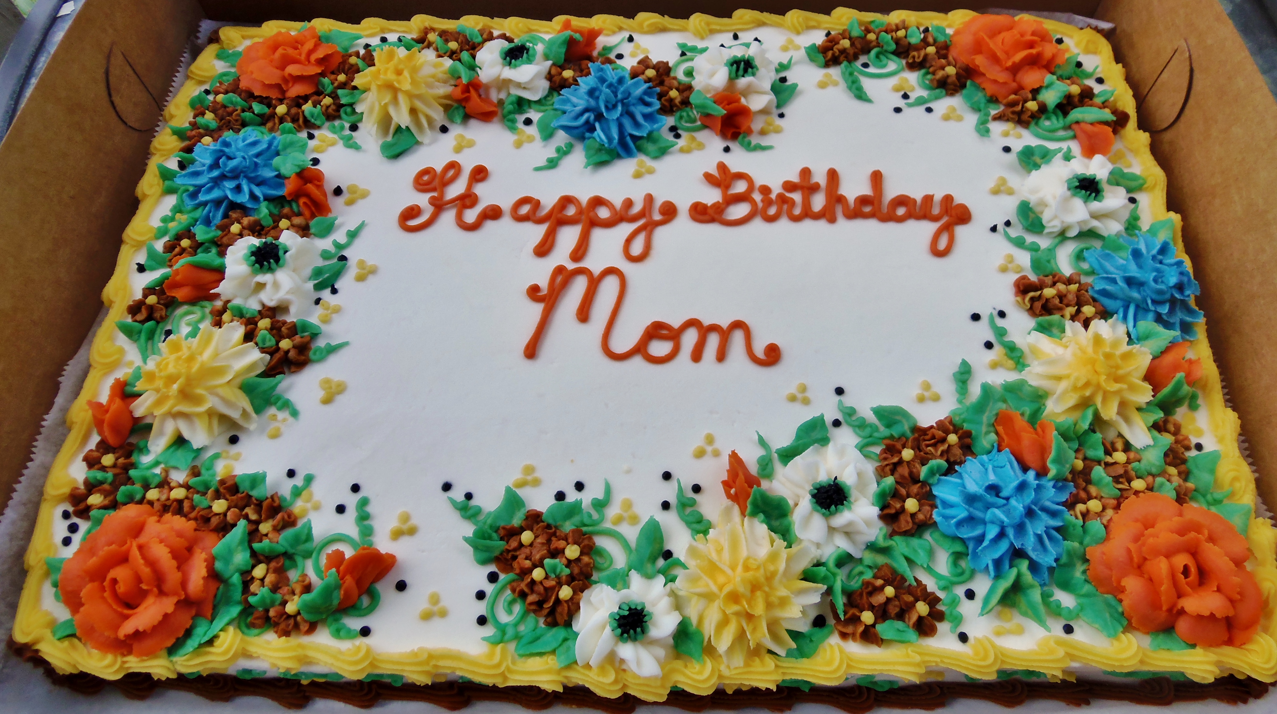 Fall Flower Sheet Cake Fall Flower Sheet Cake