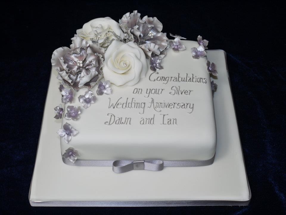 Silver Wedding Anniversary Cake Silver Wedding Anniversary Cake