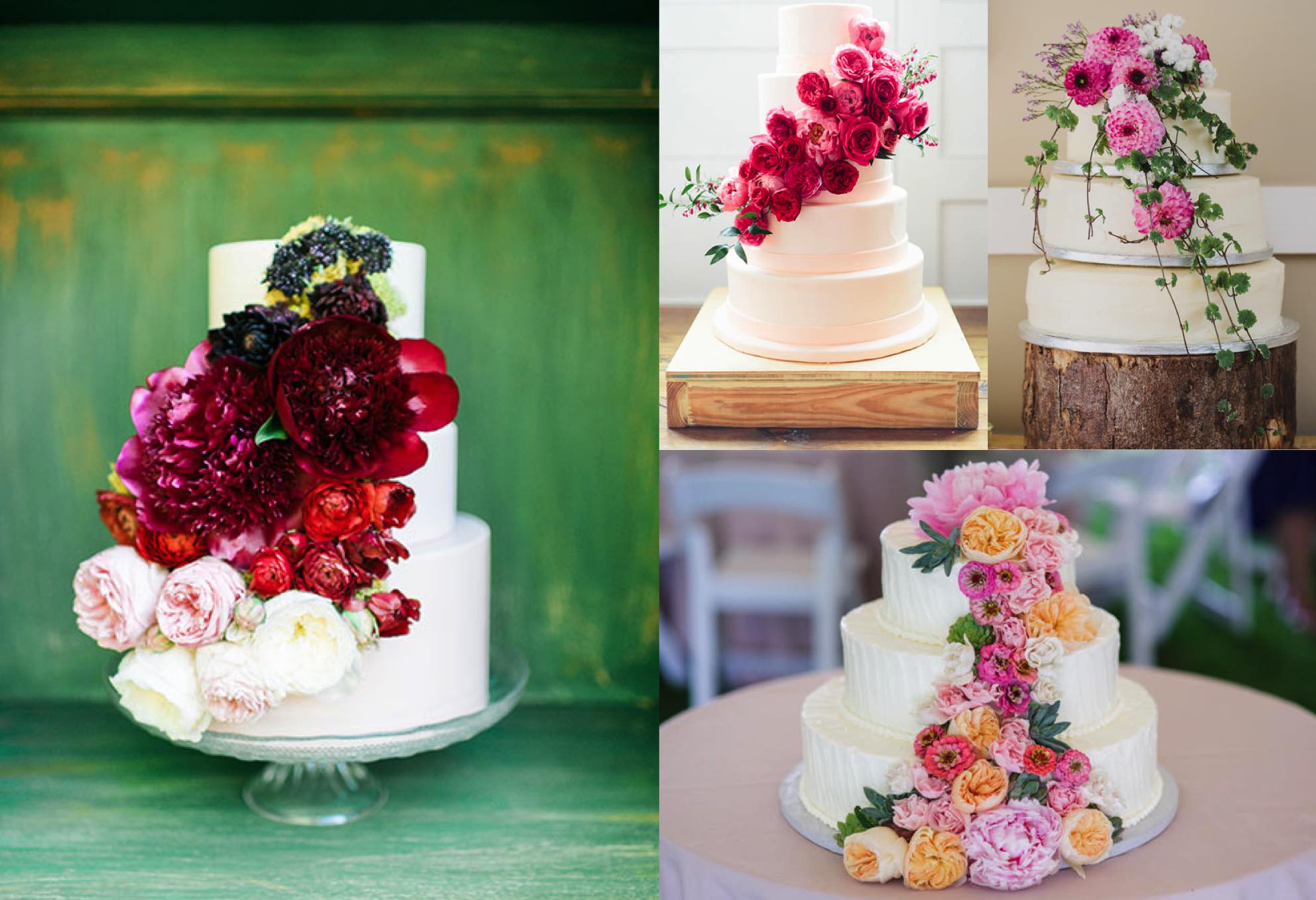 Wedding Cake with Fresh Flowers