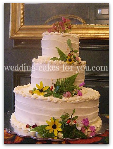 Wedding Cake with Fresh Flowers