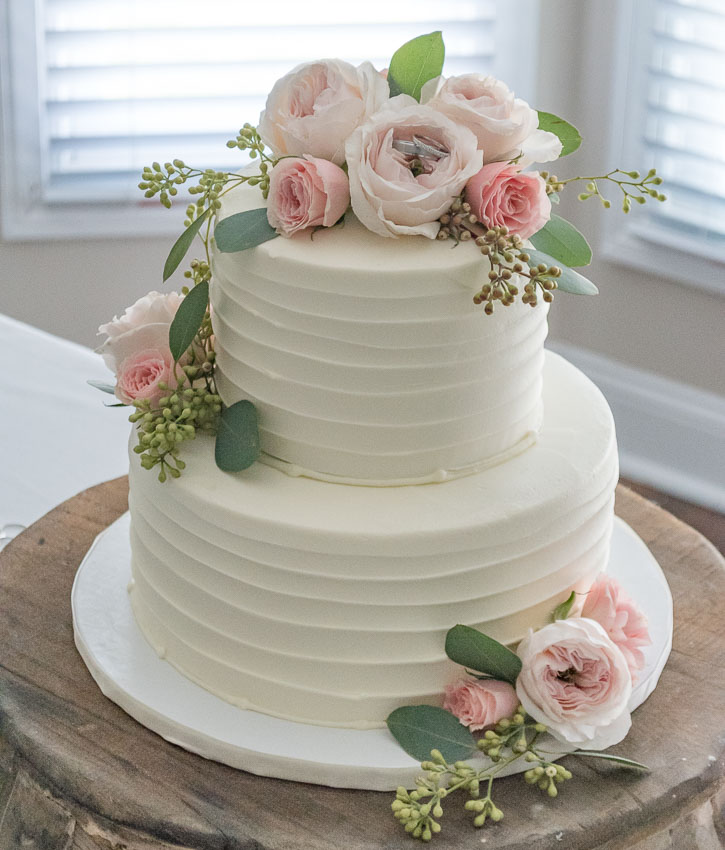 Wedding Cake with Fresh Flowers