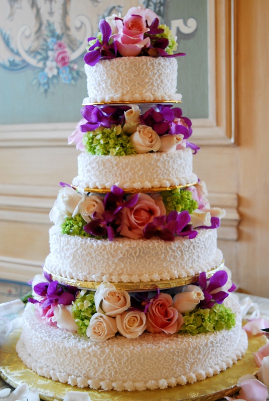 Wedding Cake with Fresh Flowers