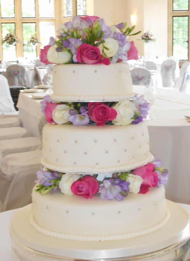 Wedding Cake with Fresh Flowers