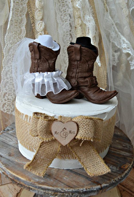 Western Cowboy Boots Wedding Cake Topper Western Cowboy Boots Wedding Cake Topper