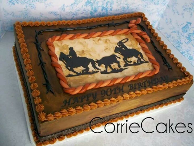 11 Photos of Western Sheet Cakes With Toppers 11 Photos of Western Sheet Cakes With Toppers