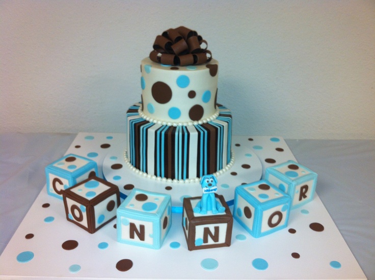 9 Cakes In Blue And Brown Baby Shower Ideas Photo Blue And Brown