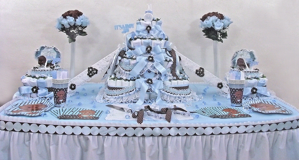 9 Cakes In Blue And Brown Baby Shower Ideas Photo Blue And Brown