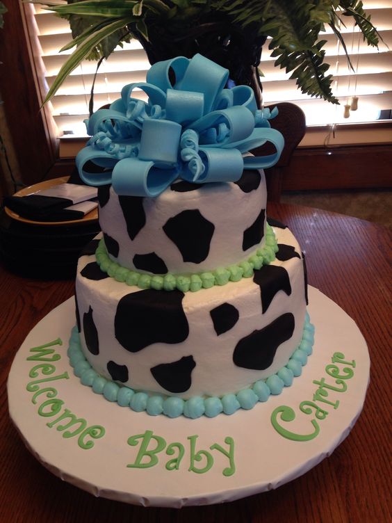 Cow Print Baby Shower Cake Cow Print Baby Shower Cake