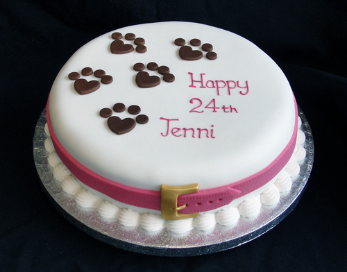 Dog Paw Print Birthday Cake Dog Paw Print Birthday Cake