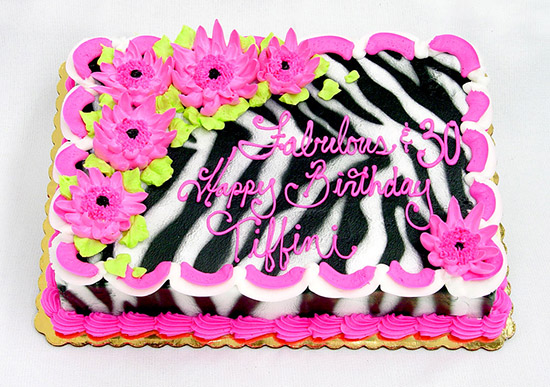 Zebra Print Birthday Sheet Cake Zebra Print Birthday Sheet Cake