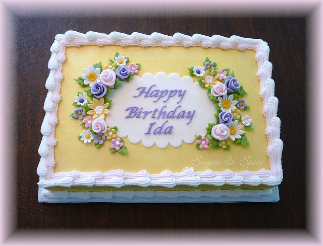 Birthday Sheet Cake with Flowers Birthday Sheet Cake with Flowers
