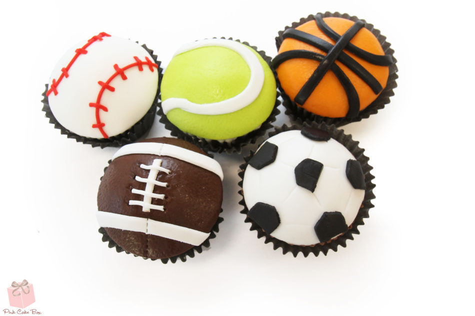 Football Basketball and Soccer Cupcakes