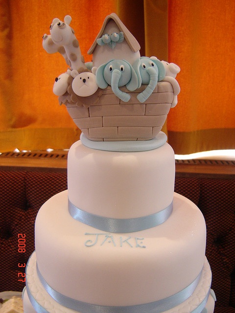 Noah's Ark Christening Cake Topper