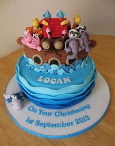 Noah's Ark Christening Cake