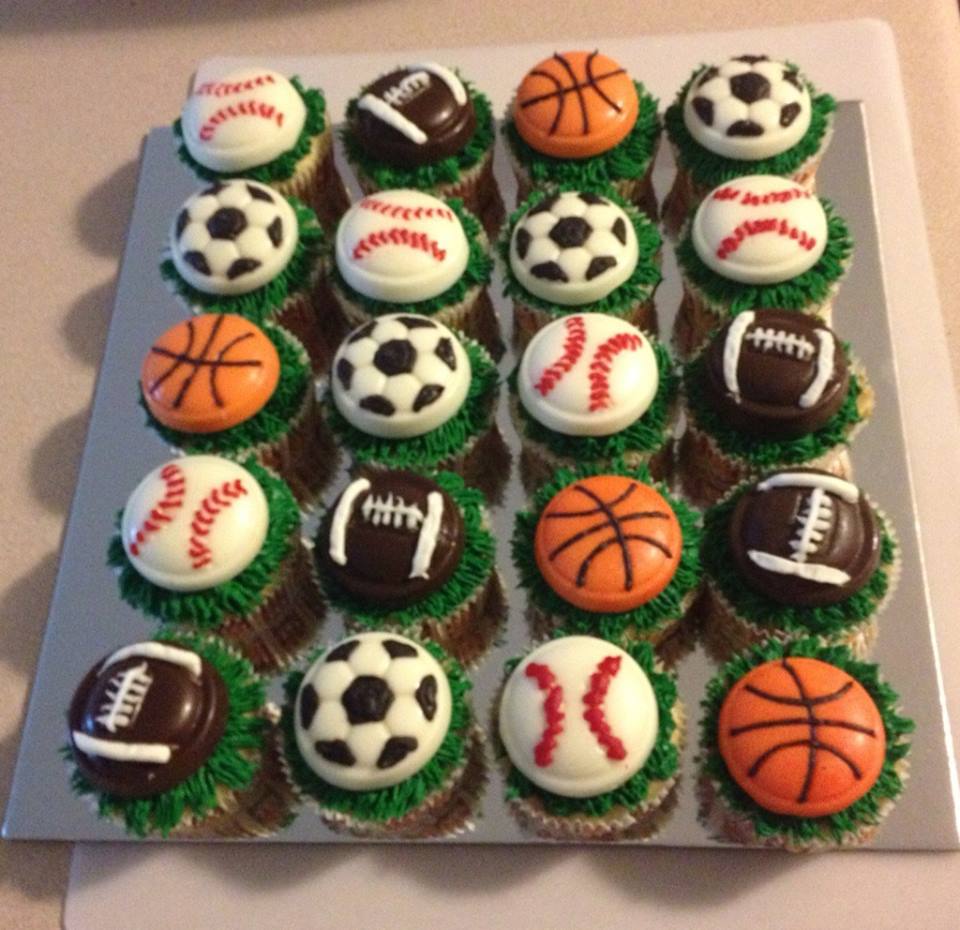 Sports Balls Cupcake Cake