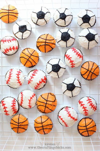 Sports-Themed Birthday Party Cupcakes