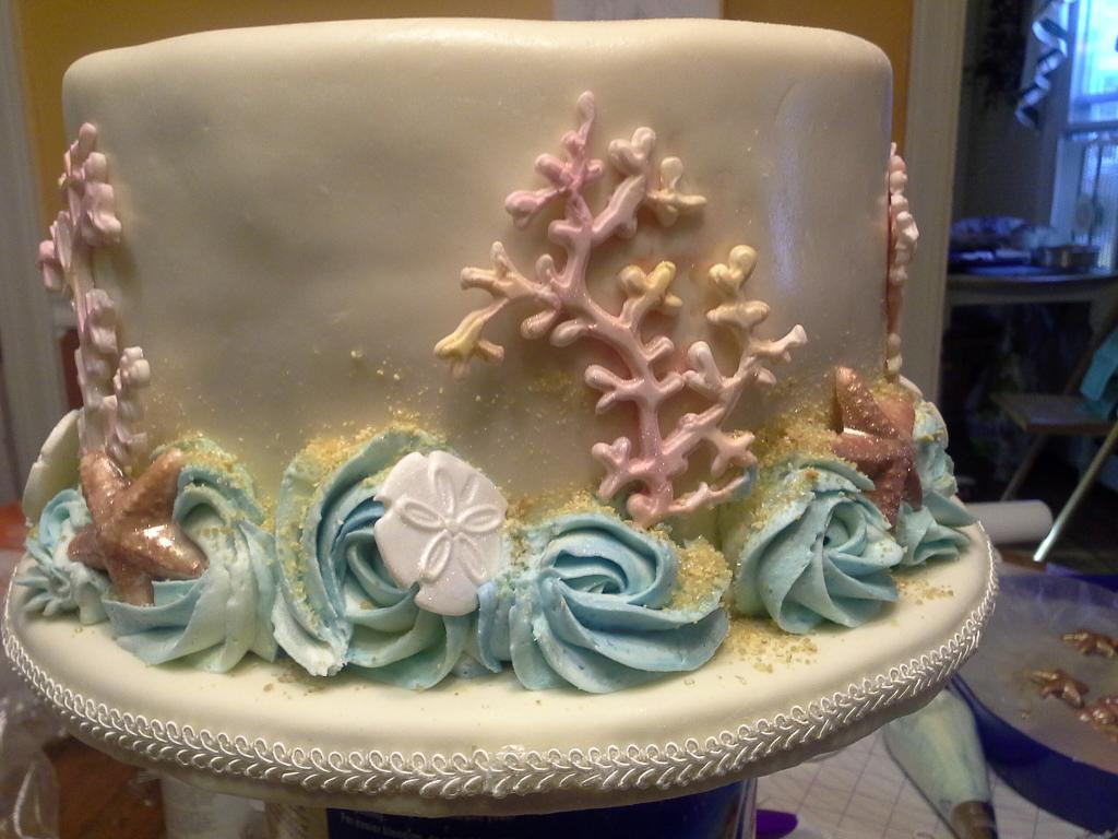 Beach Themed Bridal Shower Cake Beach Themed Bridal Shower Cake