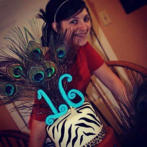 Peacock Sweet 16 Birthday Cake Peacock Sweet 16 Birthday Cake