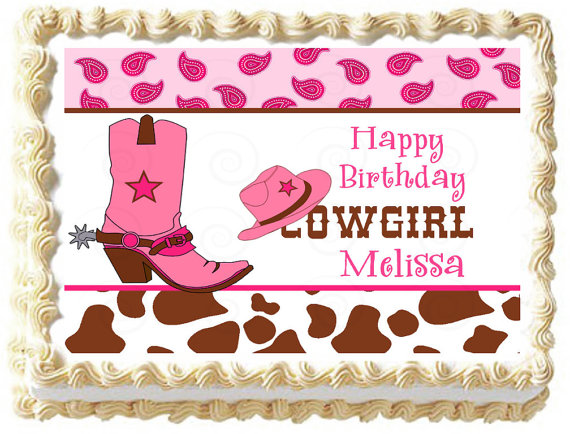 Pink Cowgirl Birthday Cake Toppers Pink Cowgirl Birthday Cake Toppers