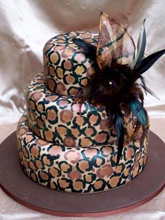 Red and Black Leopard Print Wedding Cake Red and Black Leopard Print Wedding Cake