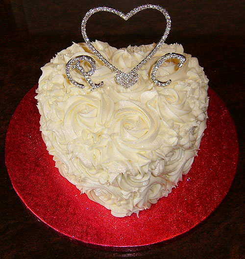 Rose Swirl Wedding Cake Heart Rose Swirl Wedding Cake Heart