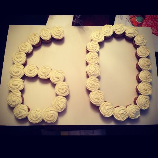 60th Birthday Cupcake Cake