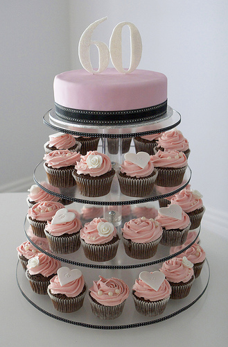 60th Birthday Cupcake Tower