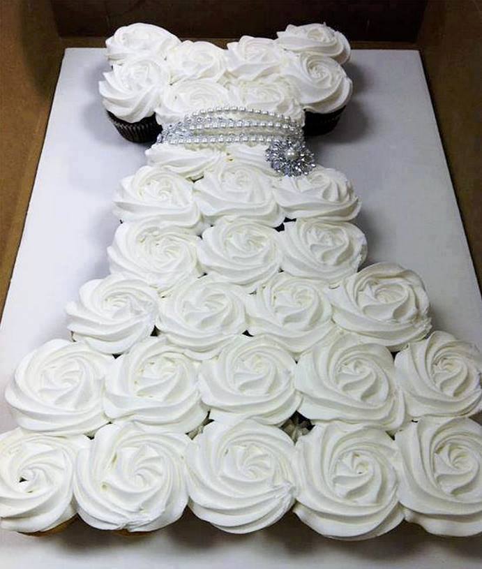 12 Photos of Bridal Cake Made Of Cupcakes 12 Photos of Bridal Cake Made Of Cupcakes