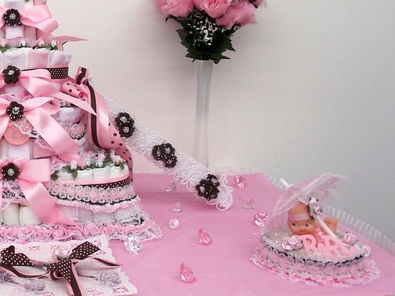 Pink and Brown Baby Shower Sheet Cake Pink and Brown Baby Shower Sheet Cake