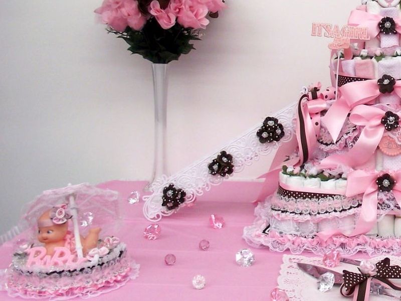 Pink and Brown Baby Shower Sheet Cake Pink and Brown Baby Shower Sheet Cake