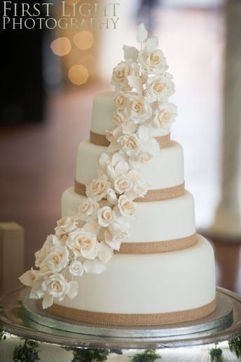 8 Wedding Cakes With Ribbon And Flowers Photo Wedding Cake With