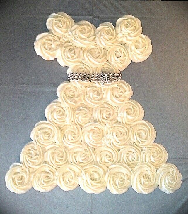 Wedding Dress Cake Made with Cupcakes Wedding Dress Cake Made with Cupcakes