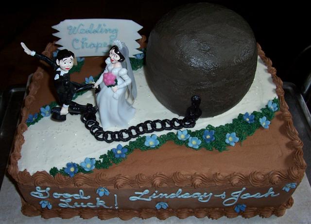 Ball and Chain Grooms Cake