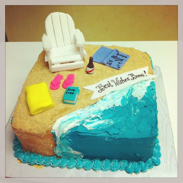 Beach Themed Retirement Cake Beach Themed Retirement Cake