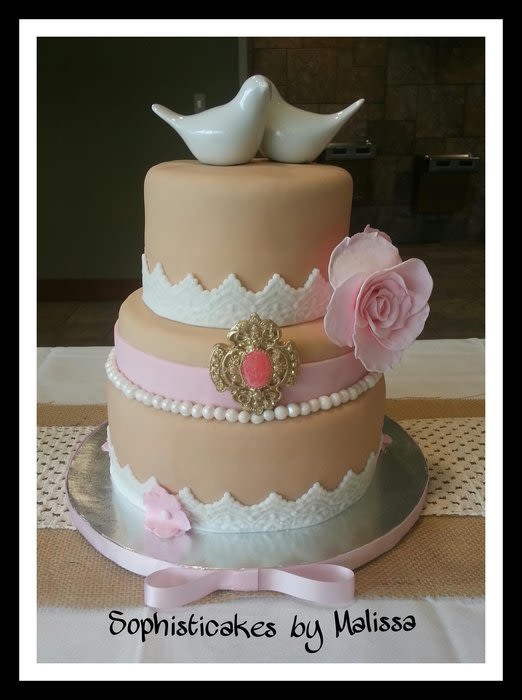 Blush and Champagne Wedding Shower Cakes