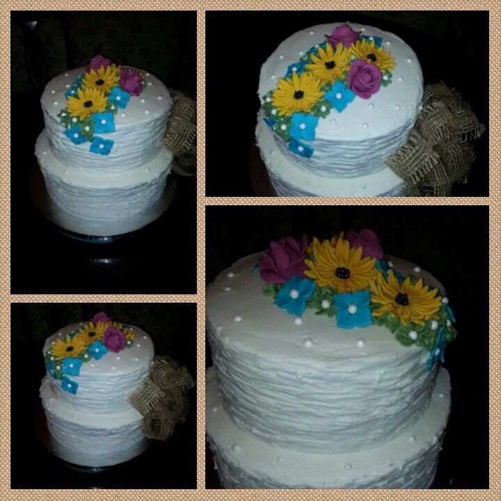 Bridal Shower Cake with Wild Flowers Bridal Shower Cake with Wild Flowers