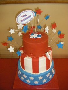 Red White and Blue Birthday Cake Red White and Blue Birthday Cake