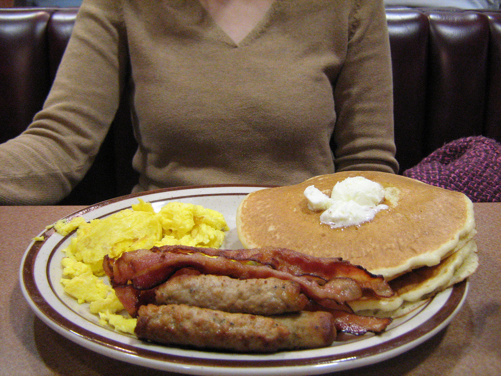 Sausage and Scrambled Eggs Bacon Pancakes Sausage and Scrambled Eggs Bacon Pancakes