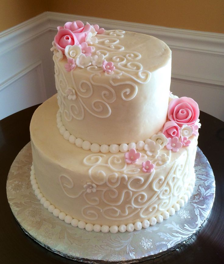 Bridal Shower Cake with Flowers Bridal Shower Cake with Flowers