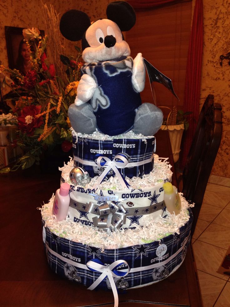 Dallas Cowboys Themed Baby Shower Cakes Ideas 12 Dallas Cowboy Diaper Cakes For Baby Showers Photo