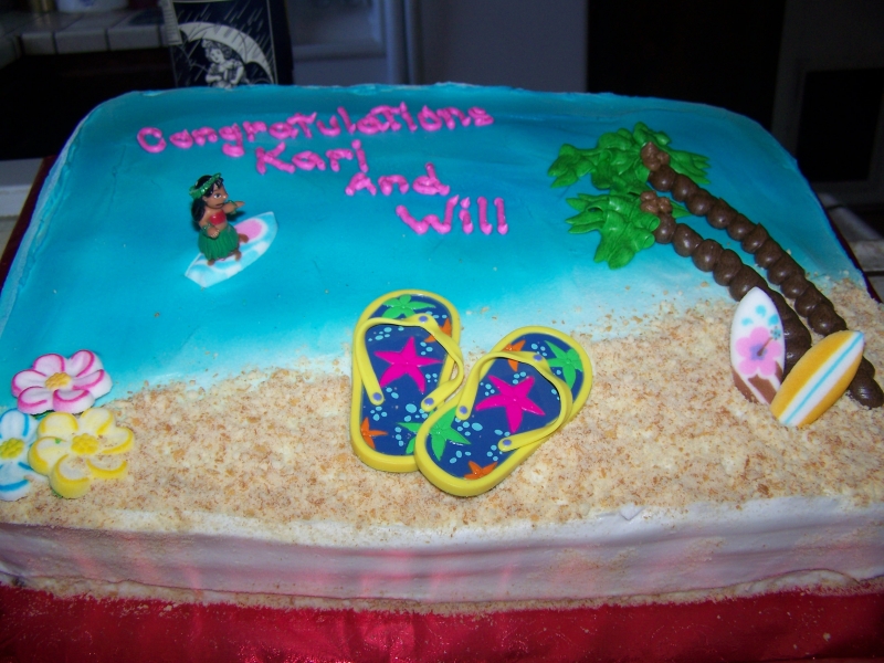 Hawaiian Themed Bridal Shower Cake Hawaiian Themed Bridal Shower Cake