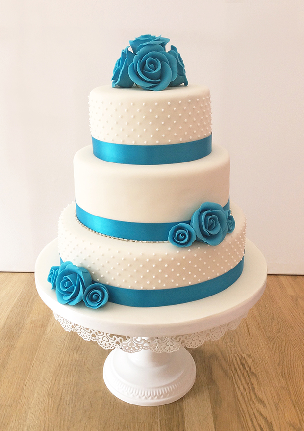 11 Red And Turquoise 3 Tier Cakes Photo 3 Tier Wedding Cake With