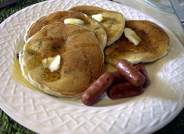 Blueberry Pancakes and Sausage Blueberry Pancakes and Sausage