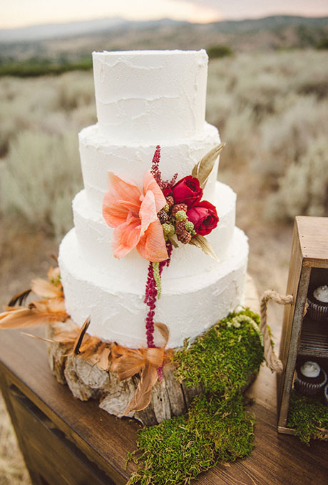 Fall Wedding Cake with White Flowers Fall Wedding Cake with White Flowers