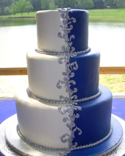 Royal Blue and Silver Wedding Cakes Royal Blue and Silver Wedding Cakes